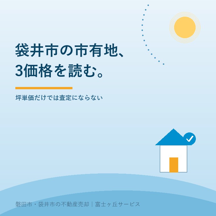 袋井市の市有地3物件の予定価格を査定と比べる方法を説明する記事の表紙