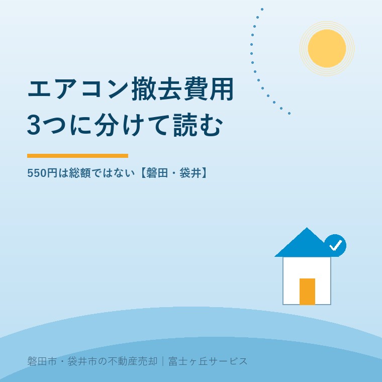 空き家のエアコン撤去費用を取り外し、収集運搬、リサイクルの3項目に分けて確認する記事の表紙