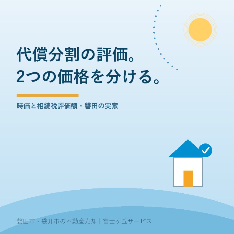 代償分割の実家について、時価と相続税評価額という目的の違う2つの価格を区別する表紙