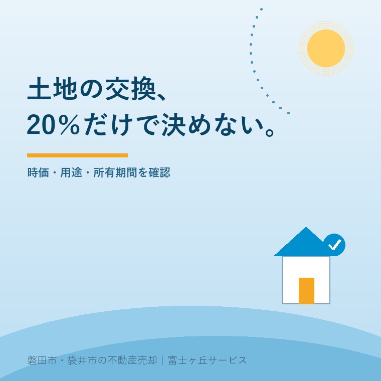 土地の交換特例、20%以内でも条件があるの要点を示す表紙