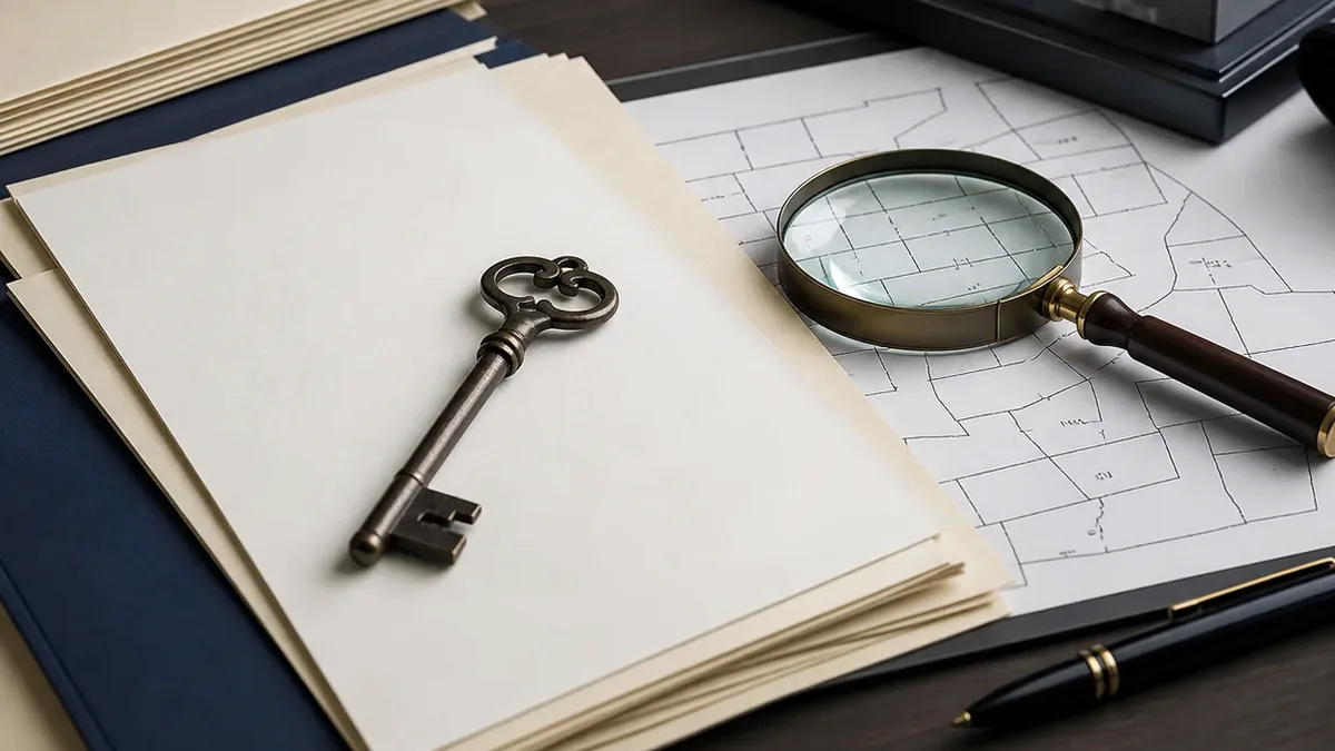 実家の建物が登記されていない？固定資産税は来るのに登記がない場合について家族が資料を確認し、次の順番を話し合う写真風イメージ