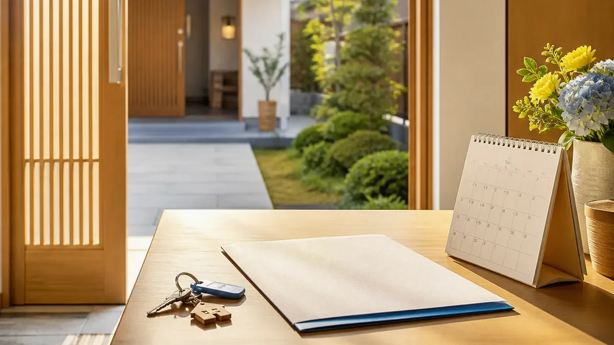 介護費用が増えたとき親の家をどう考える？売却査定の前に見る項目について家族が資料を確認し、次の順番を話し合う写真風イメージ