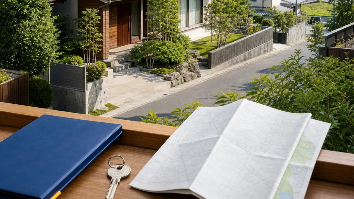掛川市の実家・相続空き家相談｜遠方家族も住所から無料整理について家族が資料を確認し、次の順番を話し合う写真風イメージ