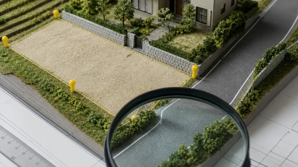 実家前の道は公道・私道・建築基準法道路？調べる順番について家族が資料を確認し、次の順番を話し合う写真風イメージ